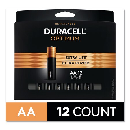 Duracell Duracell Optimum AA Alkaline Battery, 12 PK, 1.5VDC OPT1500B12PRT